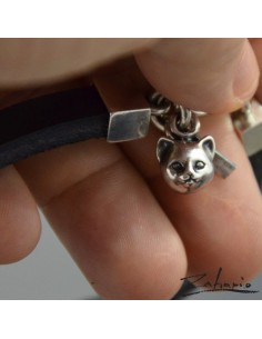 Bransoletka Główka Kotka Srebro 2