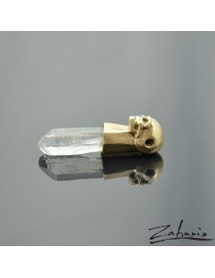 Pendant Skull Quartz Bronze