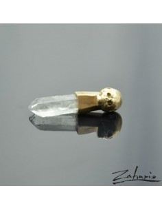 Pendant Skull Quartz Bronze 2