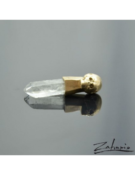 Pendant Skull Quartz Bronze