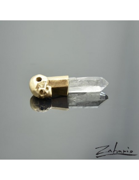 Pendant Skull Quartz Bronze