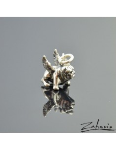 Pendant Flying Bulldog Silver 2