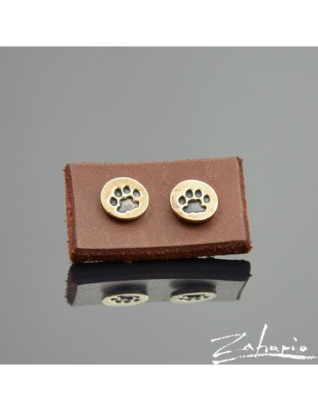 Earrings Cat Paw Bronze