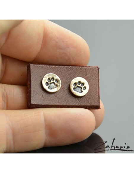Earrings Cat Paw Bronze