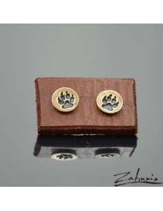Earrings Dog Paw Bronze