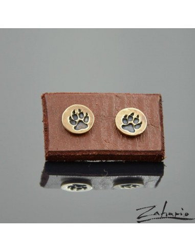 Earrings Dog Paw Bronze