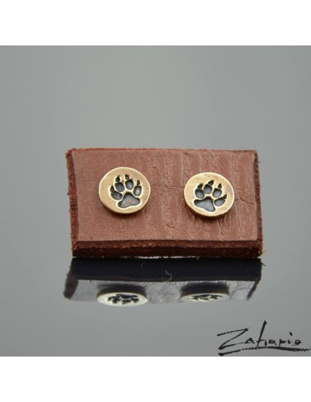 Kolczyki Psia Łapka Brąz