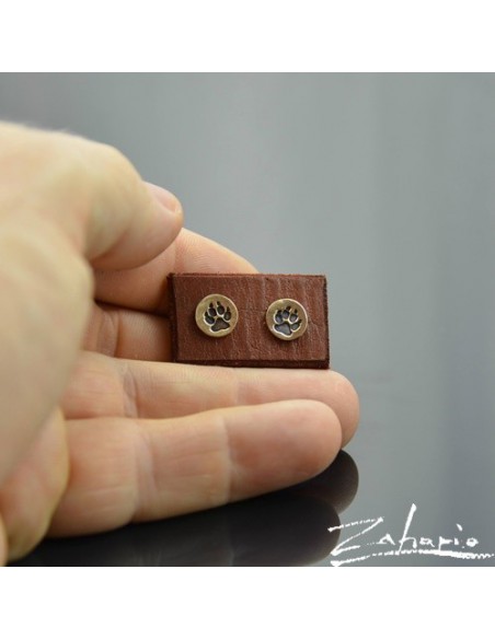 Kolczyki Psia Łapka Brąz