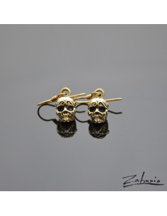 Kolczyki Czaszki Zdobione Brąz 2