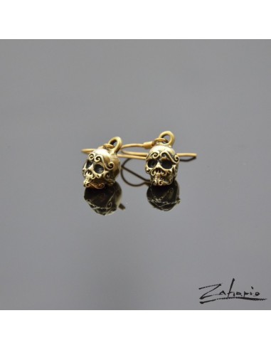 Kolczyki Czaszki Zdobione Brąz