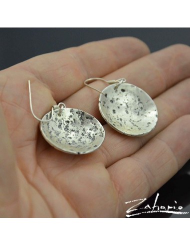 Earrings Round Destroy Silver