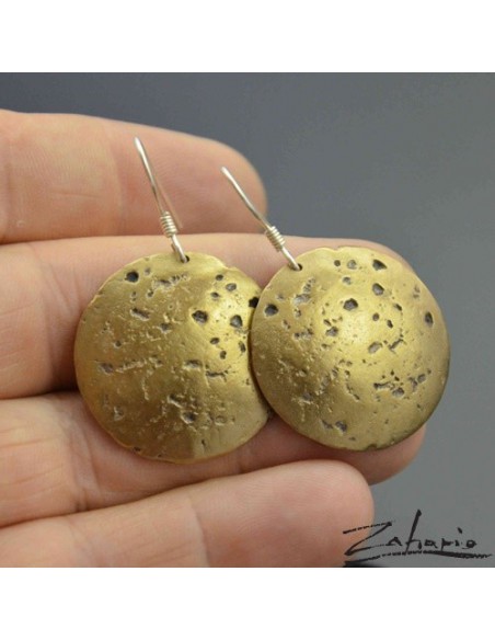 Earrings Round Destroy Bronze