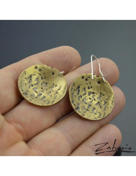 Earrings Round Destroy Bronze