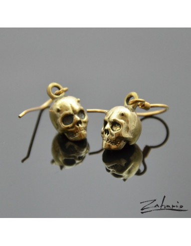 Earrings Horned Skulls Bronze