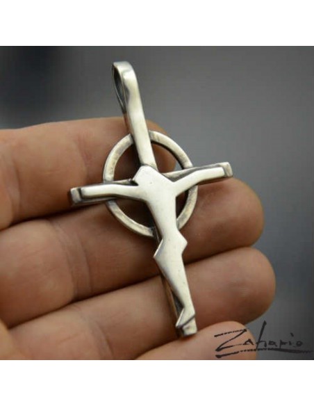 Pendant Cross with Jesus Silver