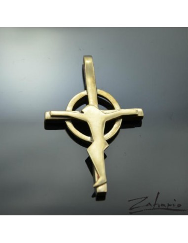 Pendant Cross with Jesus Bronze