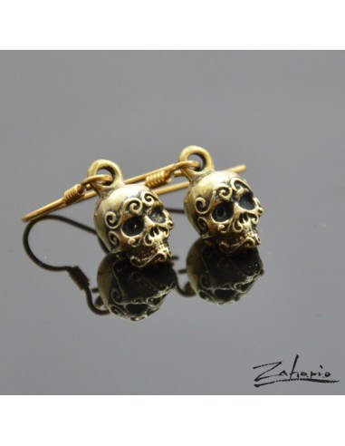 Kolczyki Czaszki Zdobione Brąz
