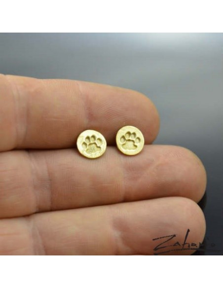 Earrings Cat Paw Gold Plated 24k