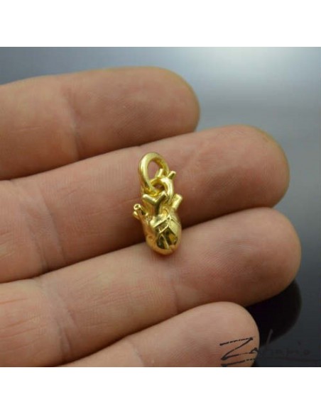 Pendant Anatomical Heart Gold Plated 24k