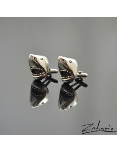 Spinki Szczęki Rekiny Srebro