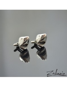 Spinki Szczęki Rekiny Srebro 2