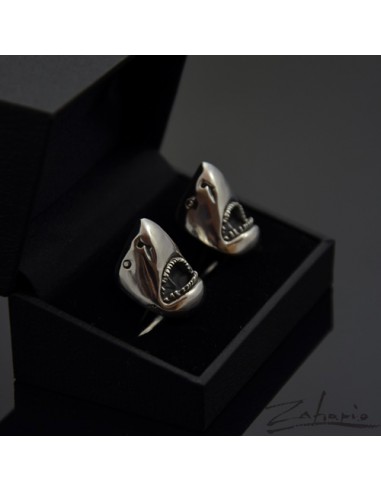 Spinki Szczęki Rekiny Srebro