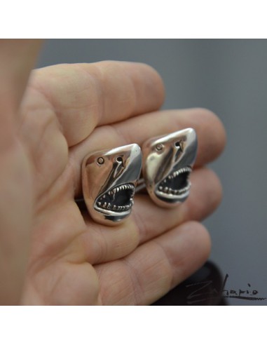 Spinki Szczęki Rekiny Srebro