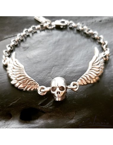 Bracelet  Skull with Wings Silver