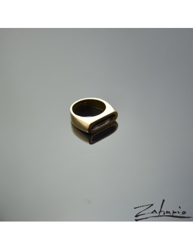 Ring with Black Enamel Bronze
