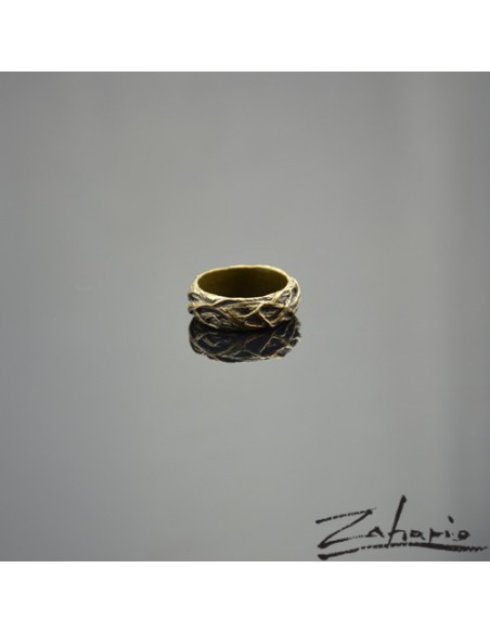 Pierścień Korzenie Brąz