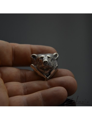 Ring Bear with Razor Silver