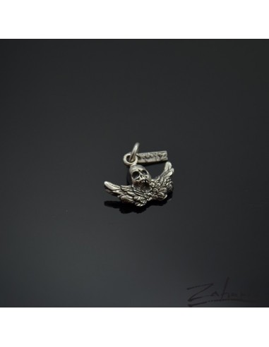Pendant Skull with Wings Silver