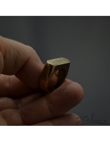 Pierścień Geometric Brąz