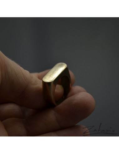 Pierścień Geometric Brąz