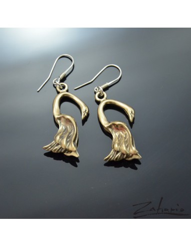Earrings Swan Bronze