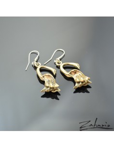 Kolczyki Łabędzie Brąz 2