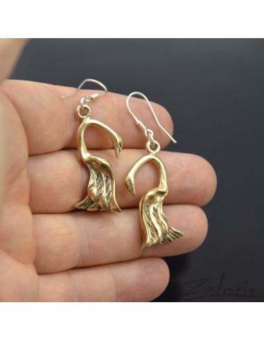 Kolczyki Łabędzie Brąz