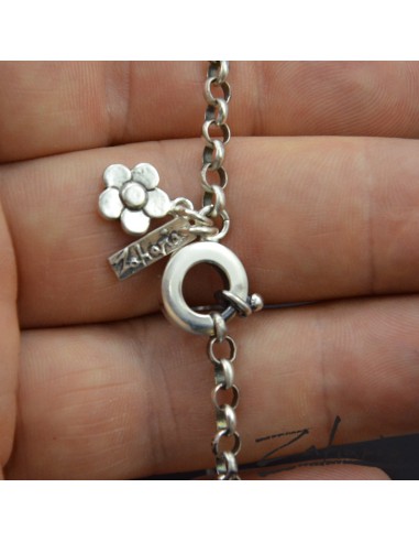 Zahario Bransoletka z kwiatkiem srebro