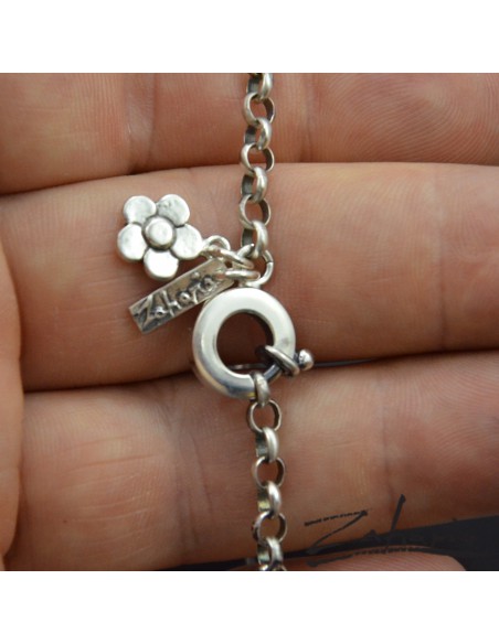 Zahario Bransoletka z kwiatkiem srebro