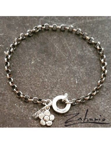 Zahario Bransoletka z kwiatkiem srebro