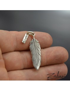Pendant Feather Silver 2