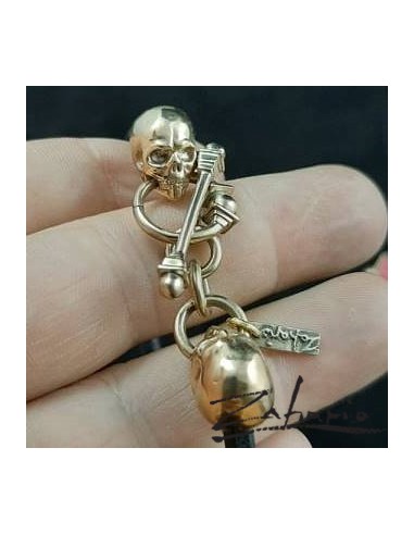 Skulls Bronze Bracelet