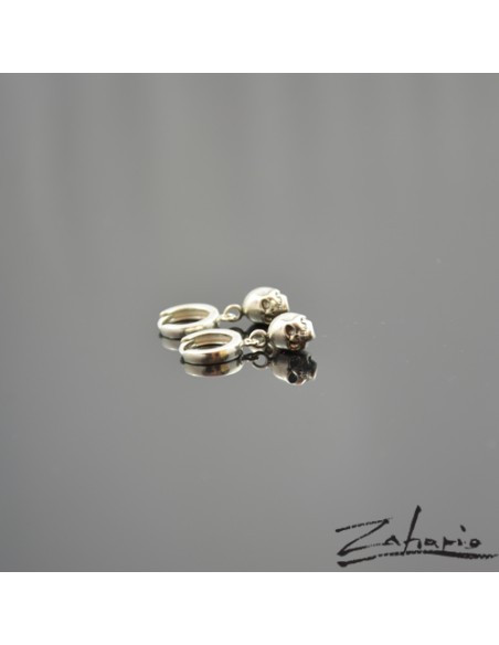 Skull Earring on Ring Silver