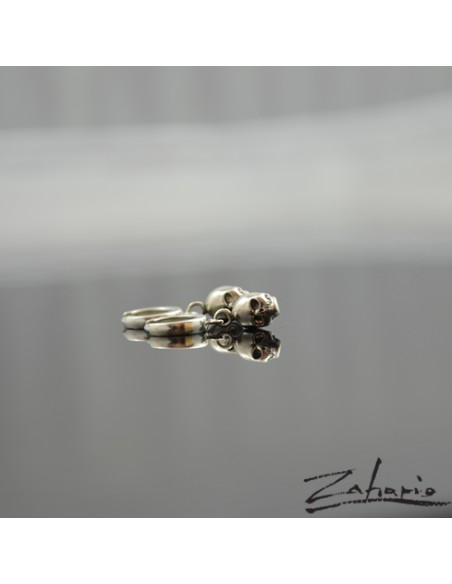 Skull Earring on Ring Silver