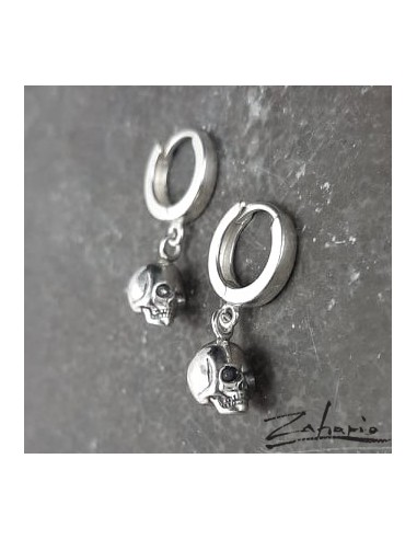 Skull Earring on Ring Silver
