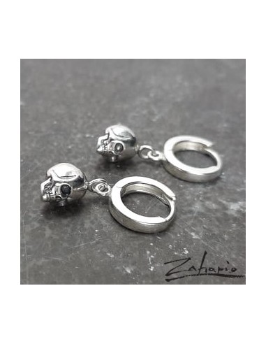 Skull Earring on Ring Silver