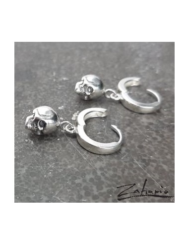 Skull Earring on Ring Silver