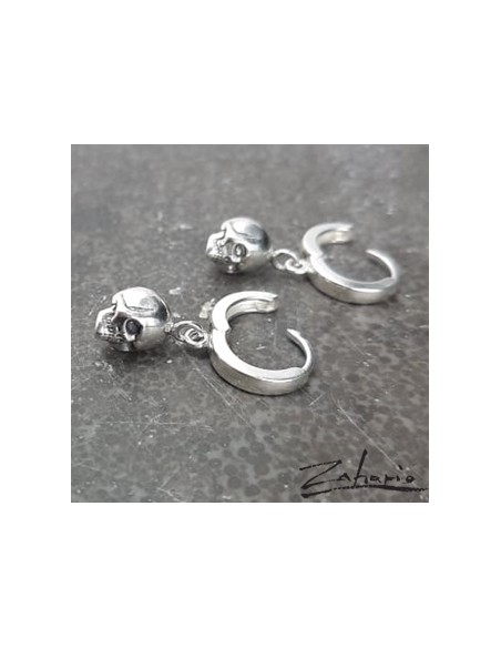 Skull Earring on Ring Silver