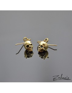 Kolczyki Czaszki Rogate Brąz