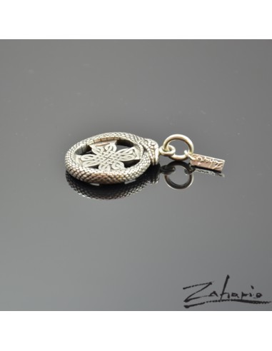 Pendant Uroboros with Celtic Cross Silver